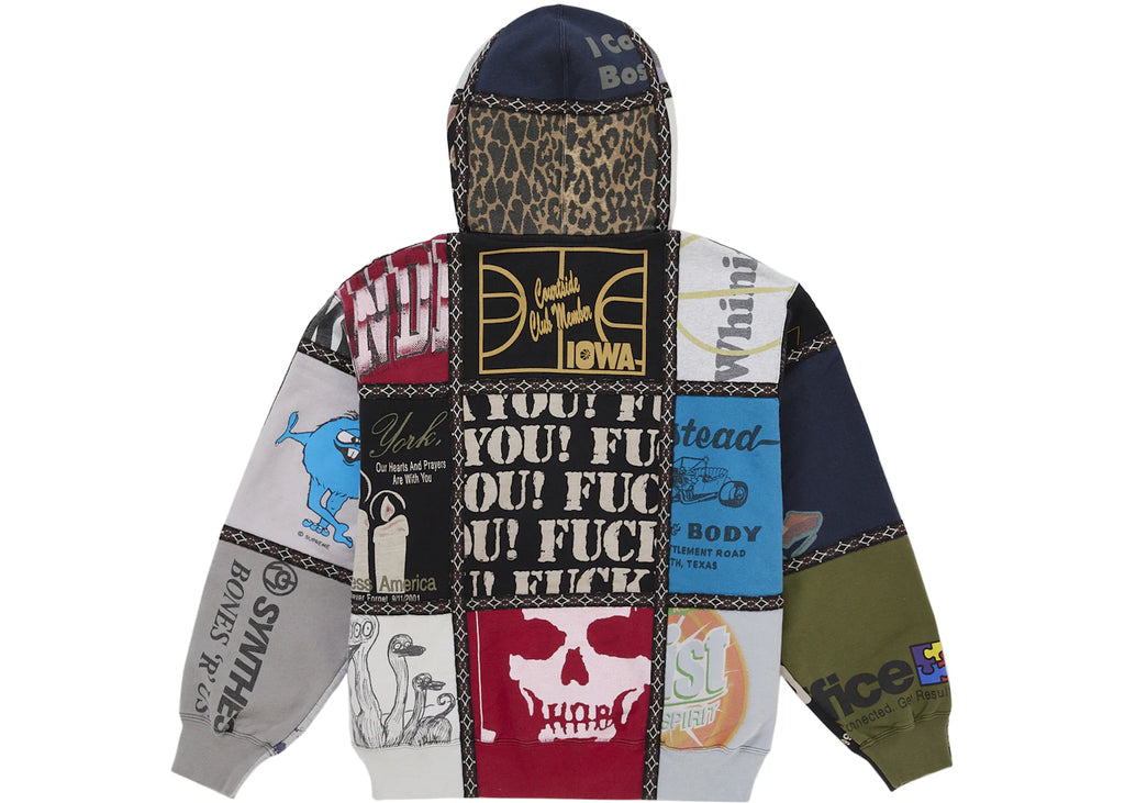 Supreme Number (N)ine Patchwork Zip Up Hooded Sweatshirt Multicolor