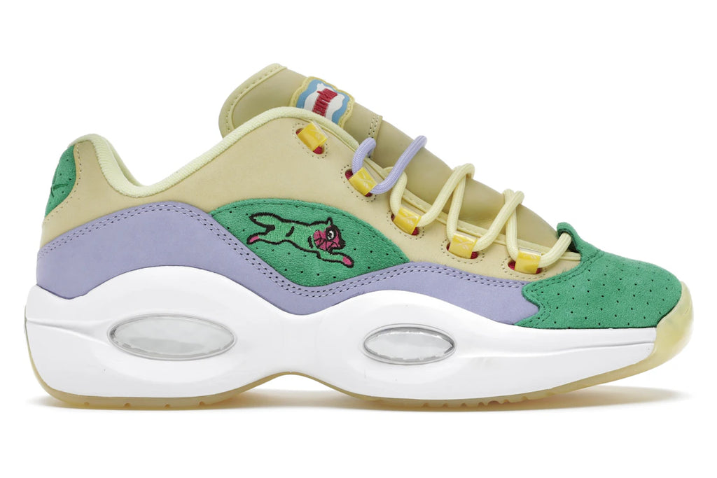 Reebok Question Low BBC Ice Cream Running Dog Yellow Green